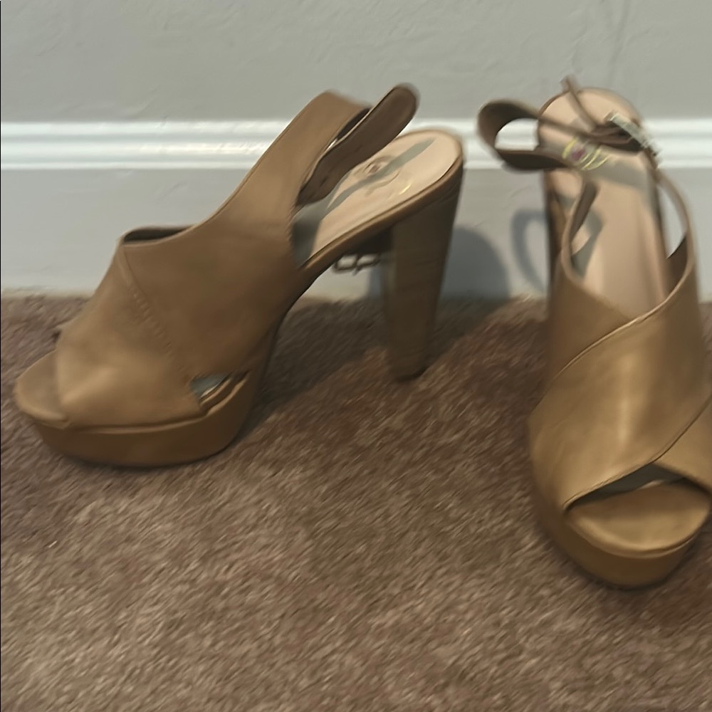 Elegant Tan Platform Heels